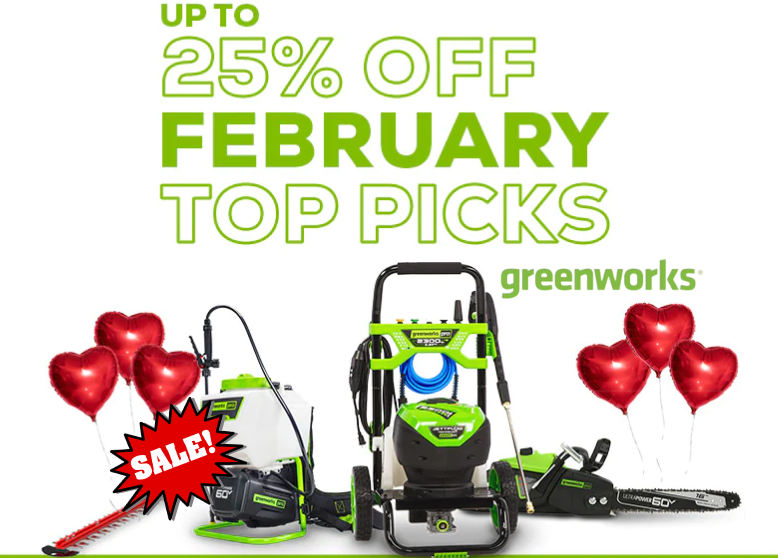 greenworks valentine sale