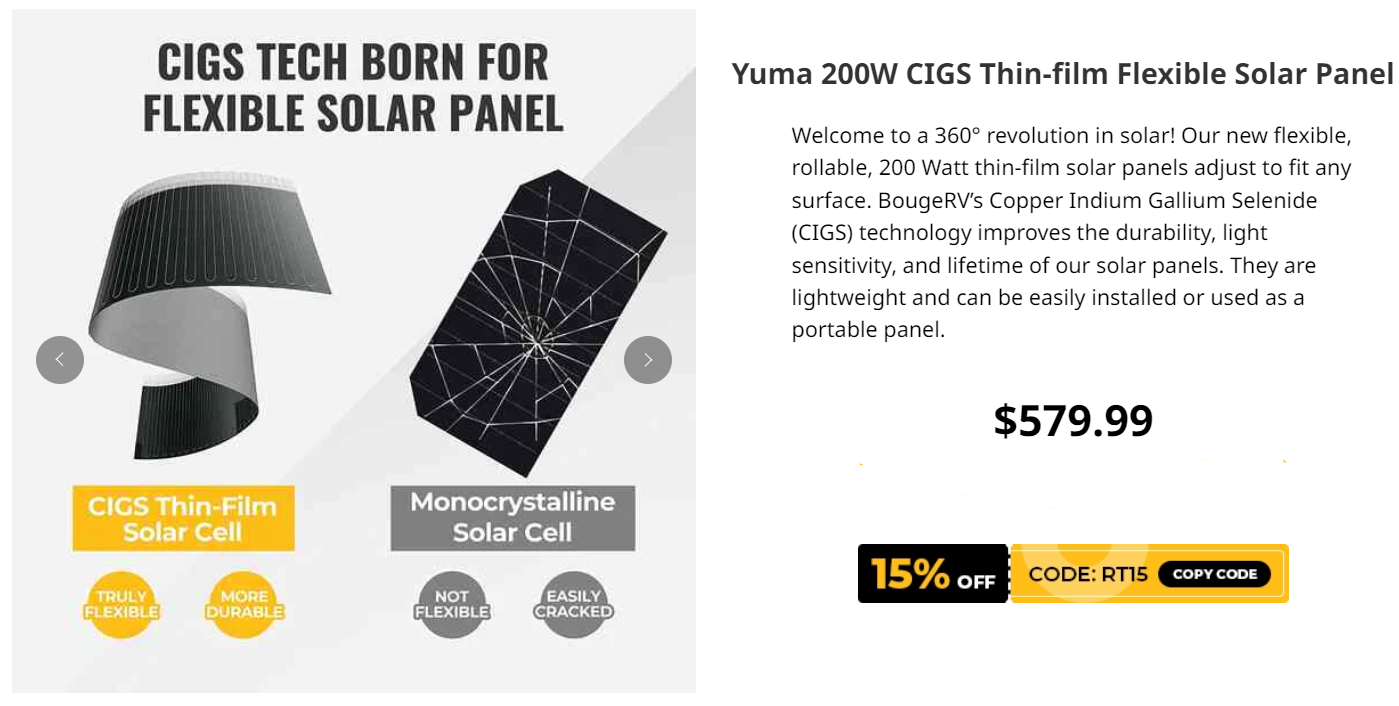 bougerv solar panel