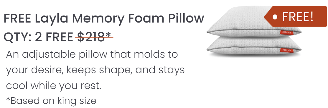 FREE Layla Memory Foam Pillows